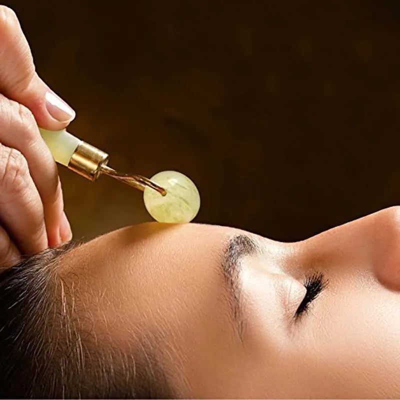 Natural Jade Face Roller And Gua Sha Massage Set